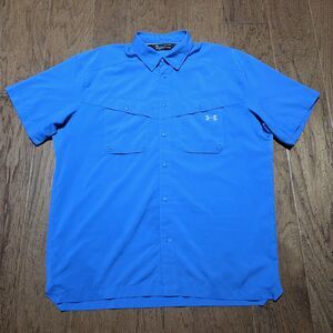 Under Armour Tide Chaser 2.0 Shirt Mens XL Blue Short Sleeve Vented Fishing